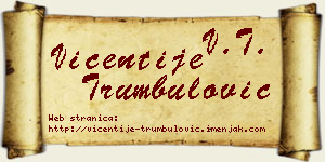 Vićentije Trumbulović vizit kartica